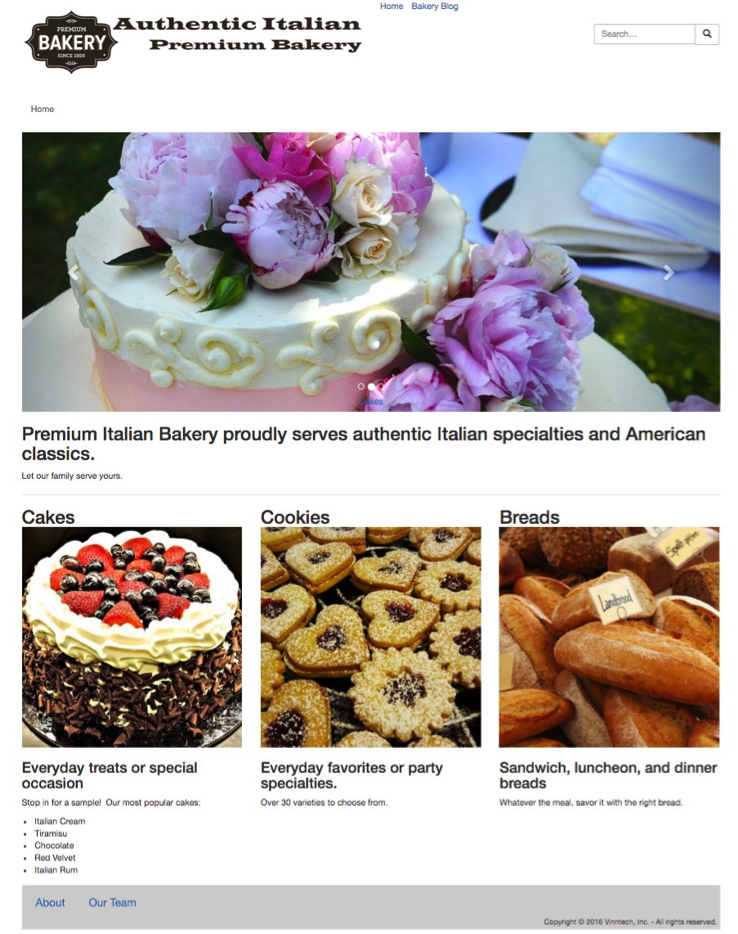 Italian bakery site